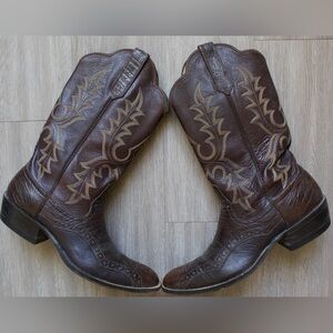 Rios Of Mercedes Ostrich Leg Mens Size 9 1/2 B Leather Cowboy Western Brown